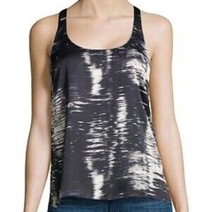 BCBGMaxAzria Open Twisted Racerback Womens Edita Black White Top size XS